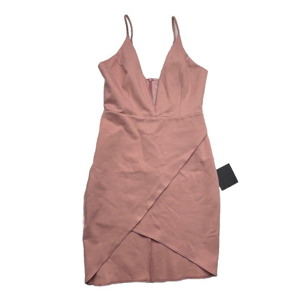 Lulus Mini Dress Size Small Dare to Take the Plunge Dusty Pink Tulip - Picture 3 of 11